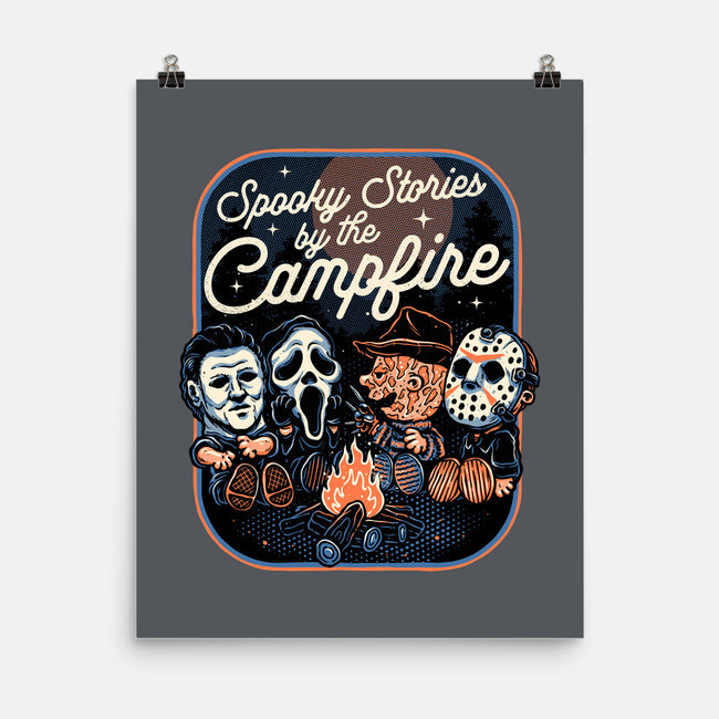 Spooky Campfire-None-Matte-Poster-glitchygorilla