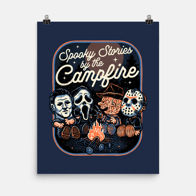 Spooky Campfire-None-Matte-Poster-glitchygorilla