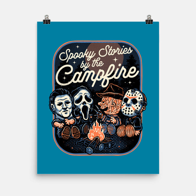 Spooky Campfire-None-Matte-Poster-glitchygorilla