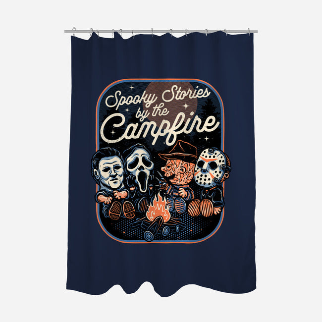 Spooky Campfire-None-Polyester-Shower Curtain-glitchygorilla