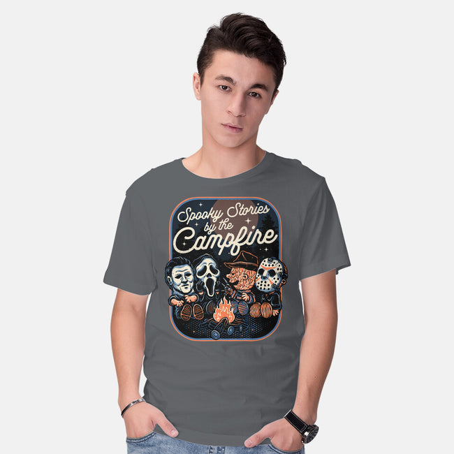 Spooky Campfire-Mens-Basic-Tee-glitchygorilla