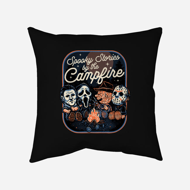 Spooky Campfire-None-Removable Cover w Insert-Throw Pillow-glitchygorilla