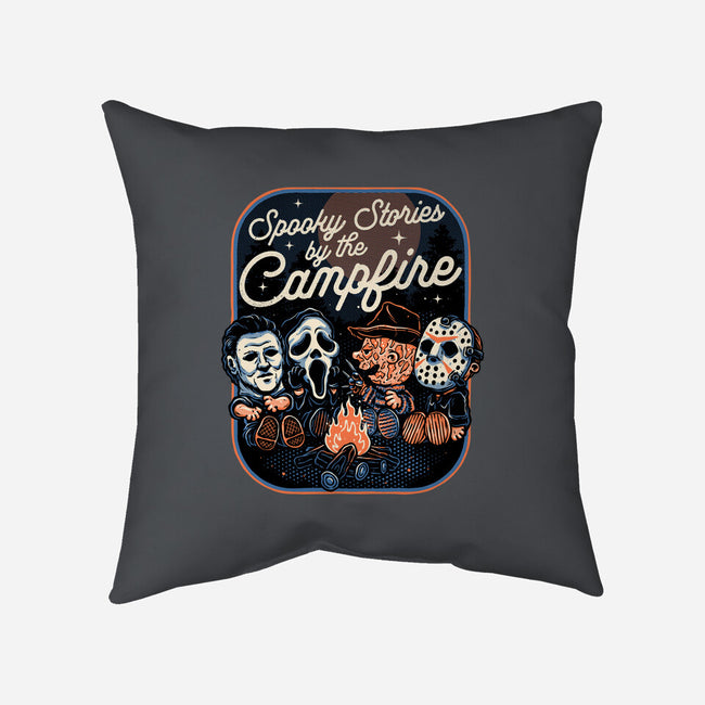 Spooky Campfire-None-Removable Cover w Insert-Throw Pillow-glitchygorilla