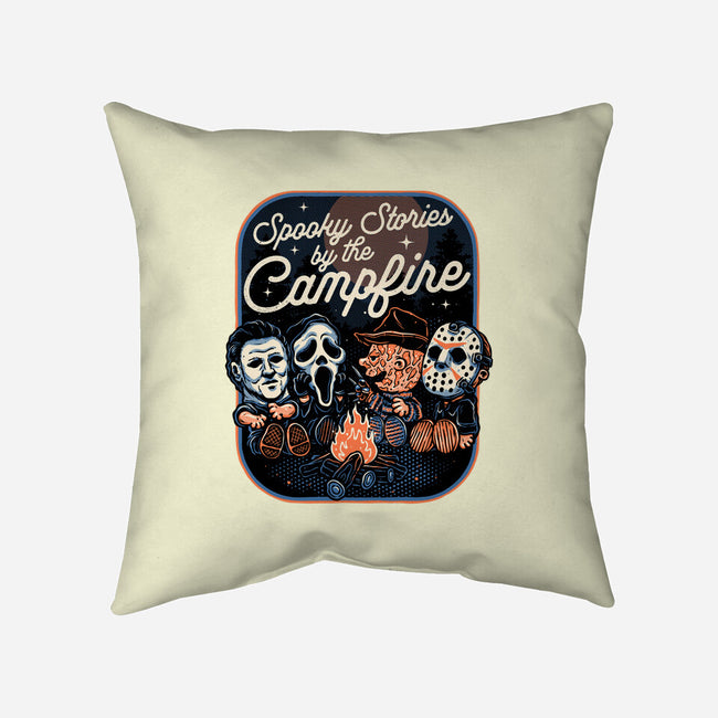 Spooky Campfire-None-Removable Cover w Insert-Throw Pillow-glitchygorilla