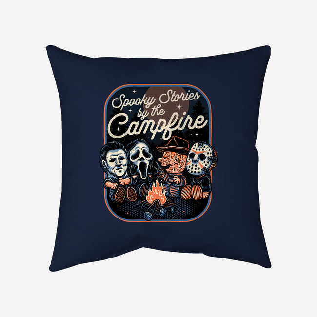 Spooky Campfire-None-Removable Cover w Insert-Throw Pillow-glitchygorilla
