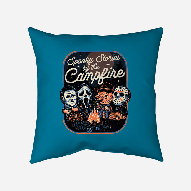Spooky Campfire-None-Removable Cover w Insert-Throw Pillow-glitchygorilla