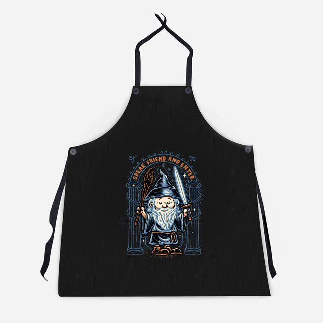 Just Speak Friend-Unisex-Kitchen-Apron-glitchygorilla