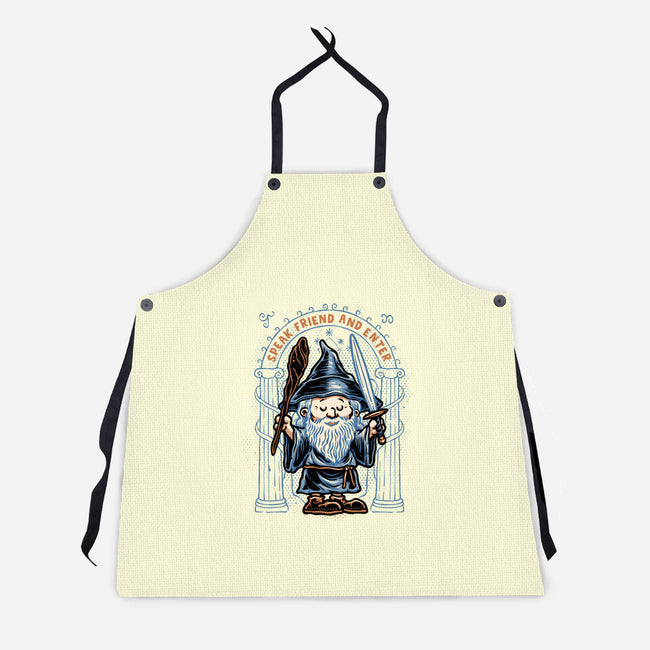 Just Speak Friend-Unisex-Kitchen-Apron-glitchygorilla