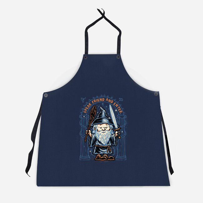 Just Speak Friend-Unisex-Kitchen-Apron-glitchygorilla