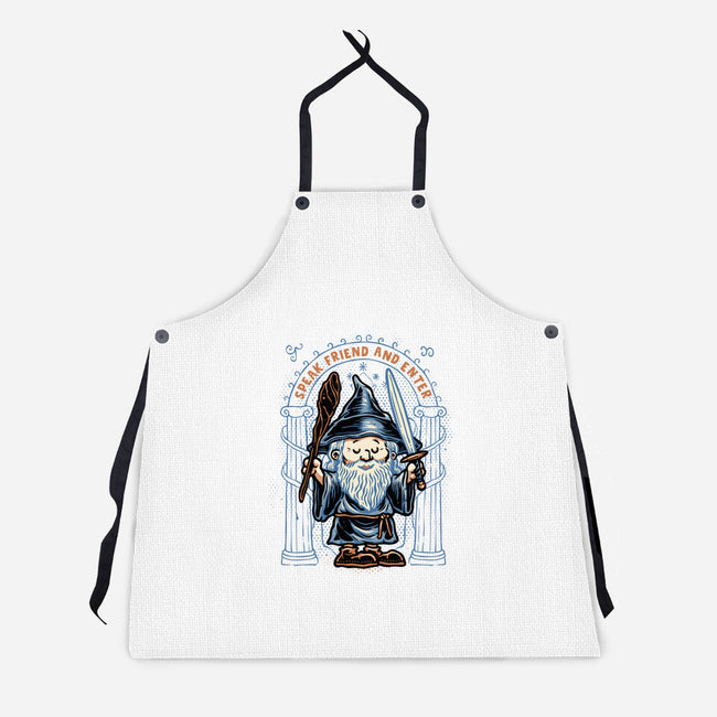 Just Speak Friend-Unisex-Kitchen-Apron-glitchygorilla