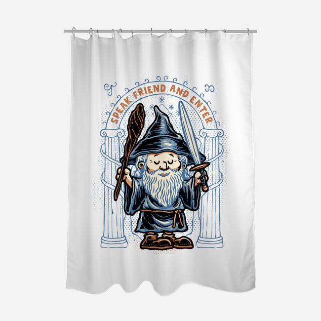 Just Speak Friend-None-Polyester-Shower Curtain-glitchygorilla