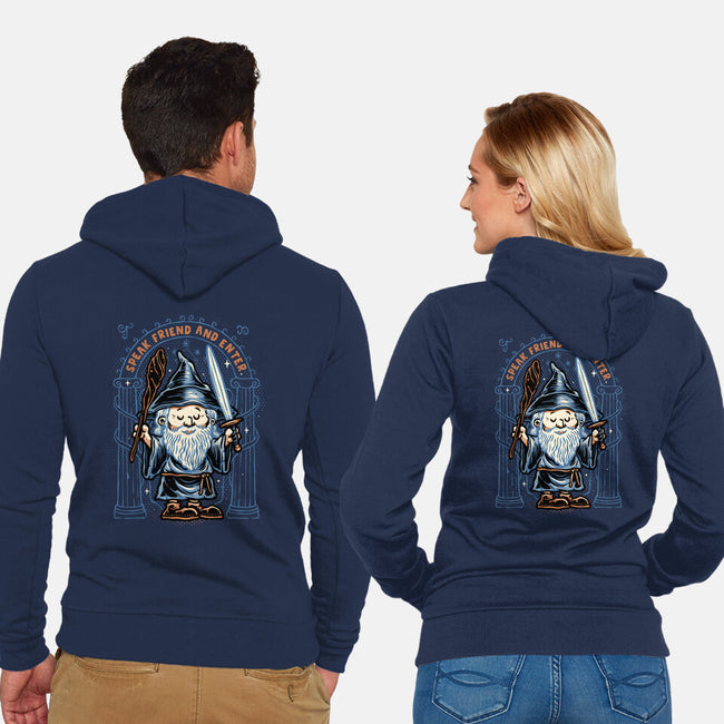Just Speak Friend-Unisex-Zip-Up-Sweatshirt-glitchygorilla