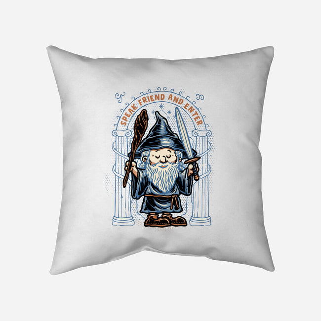 Just Speak Friend-None-Removable Cover w Insert-Throw Pillow-glitchygorilla