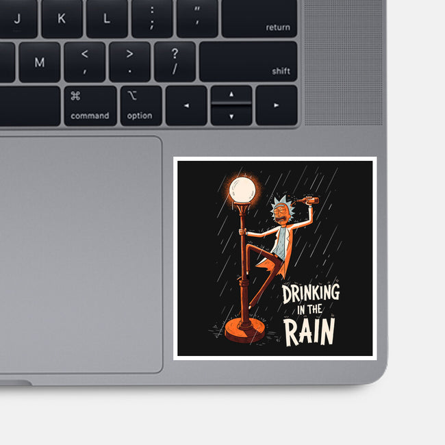 Drinking In The Rain-None-Glossy-Sticker-P1yu5h