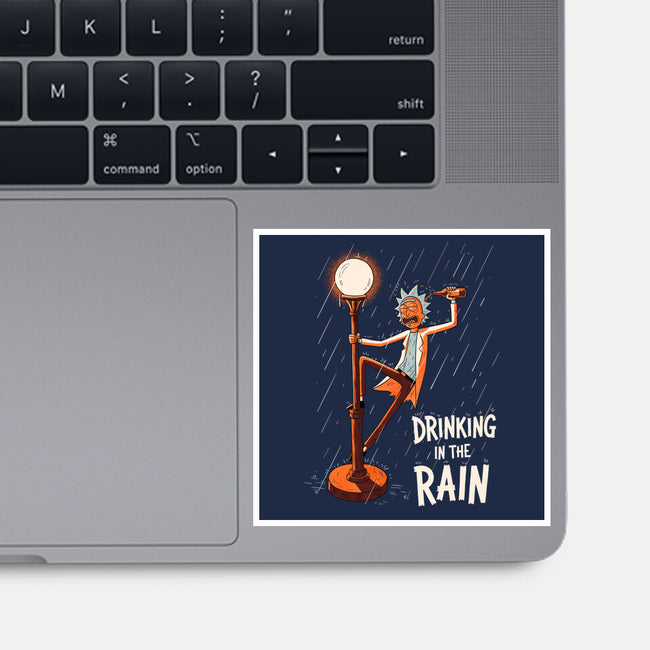 Drinking In The Rain-None-Glossy-Sticker-P1yu5h