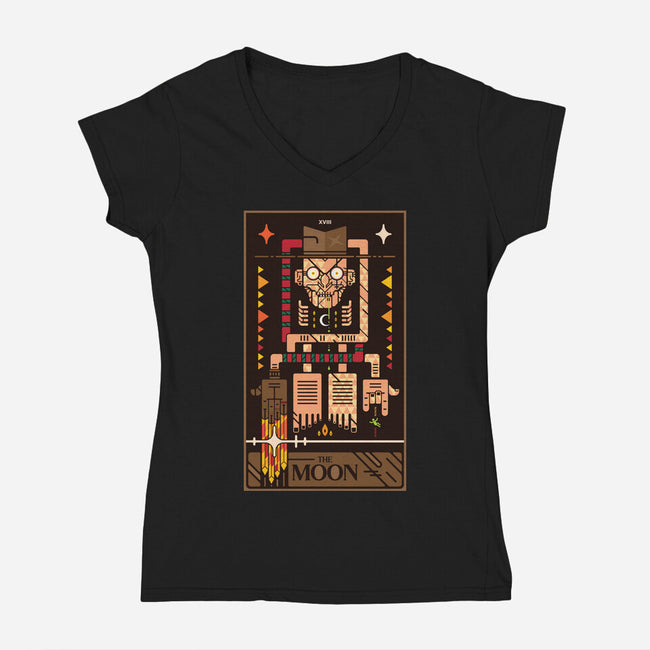 Freddy The Moon Man-Womens-V-Neck-Tee-BadBox