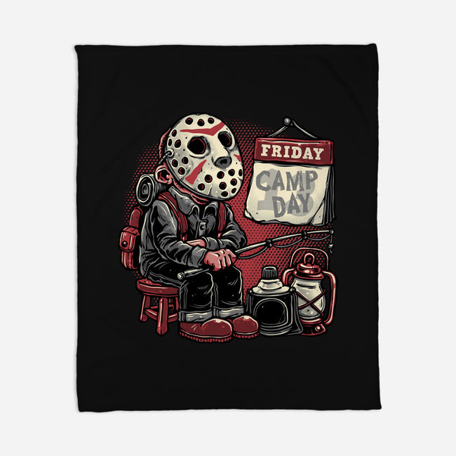 Friday Is Camp Day-None-Fleece-Blanket-glitchygorilla