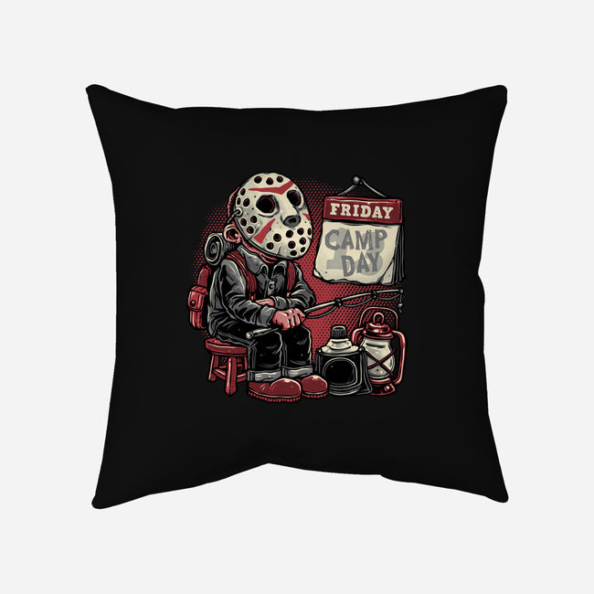 Friday Is Camp Day-None-Removable Cover w Insert-Throw Pillow-glitchygorilla
