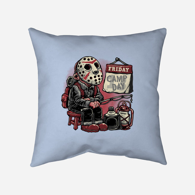 Friday Is Camp Day-None-Removable Cover w Insert-Throw Pillow-glitchygorilla