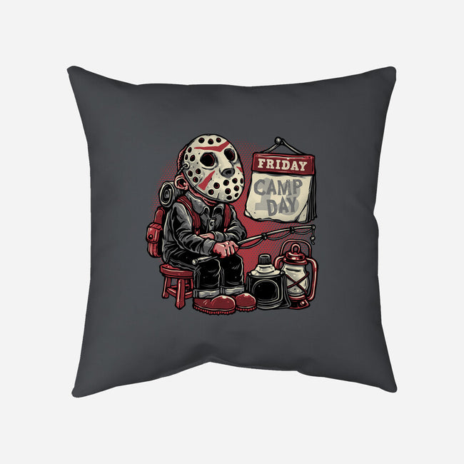 Friday Is Camp Day-None-Removable Cover w Insert-Throw Pillow-glitchygorilla