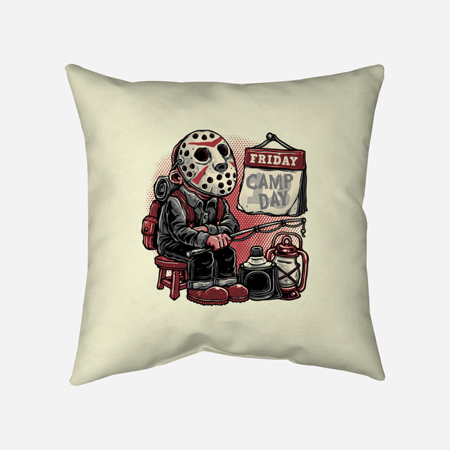 Friday Is Camp Day-None-Removable Cover w Insert-Throw Pillow-glitchygorilla