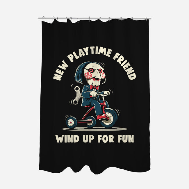 New Playtime Friend-None-Polyester-Shower Curtain-Marinho