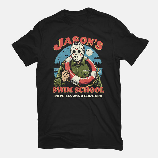 Jason's Swim School-Womens-Fitted-Tee-Marinho