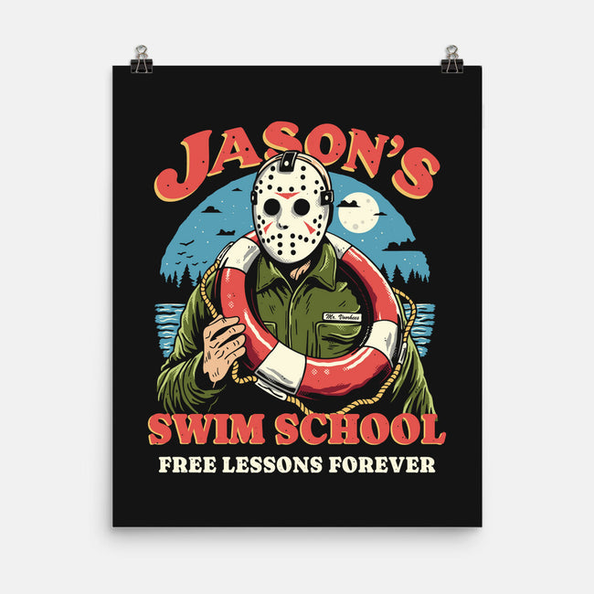 Jason's Swim School-None-Matte-Poster-Marinho