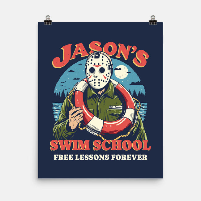 Jason's Swim School-None-Matte-Poster-Marinho