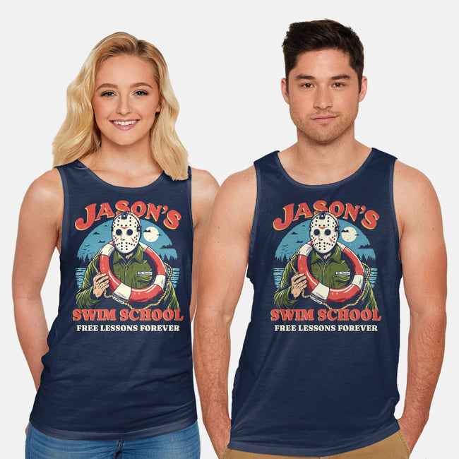 Jason's Swim School-Unisex-Basic-Tank-Marinho