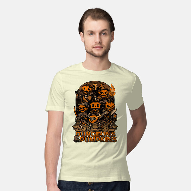 Dungeon Pumpkin RPG-Mens-Premium-Tee-Studio Mootant