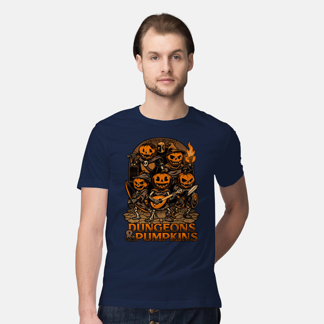 Dungeon Pumpkin RPG-Mens-Premium-Tee-Studio Mootant