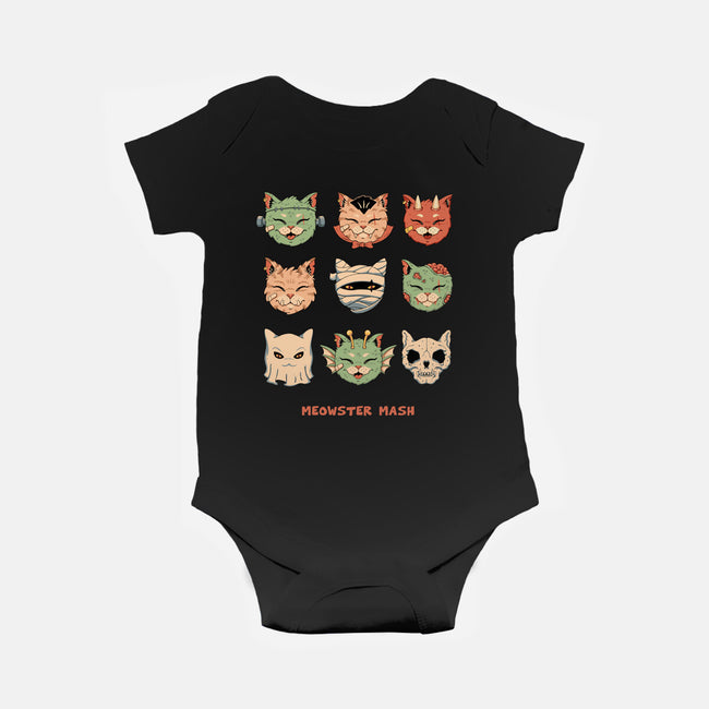 Meowster Mash-Baby-Basic-Onesie-vp021