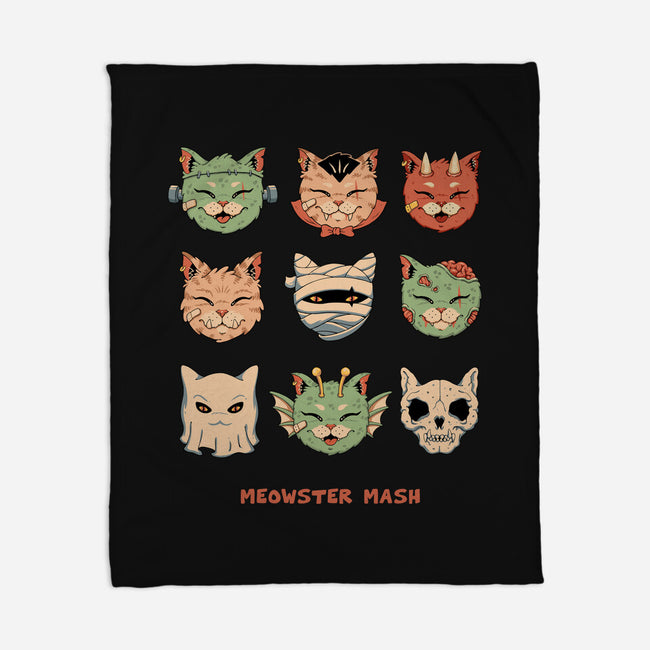 Meowster Mash-None-Fleece-Blanket-vp021
