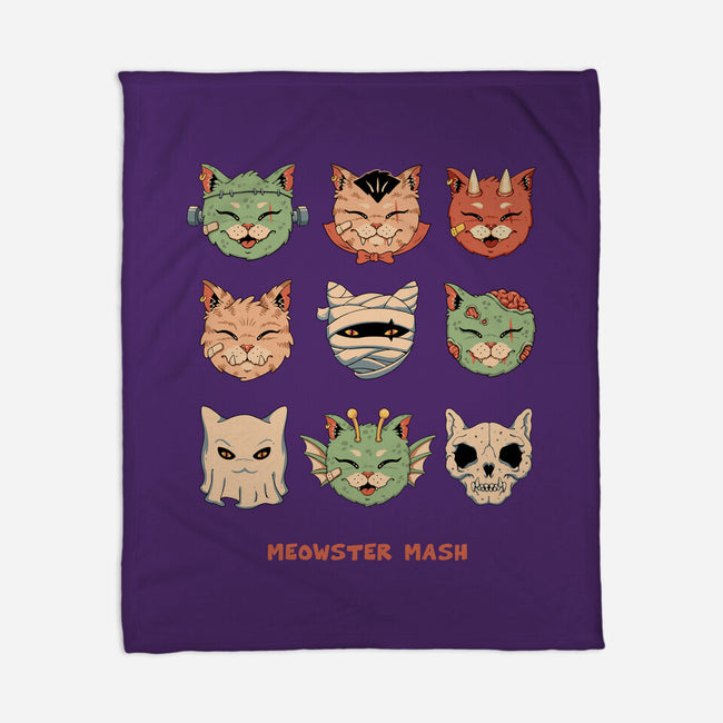 Meowster Mash-None-Fleece-Blanket-vp021
