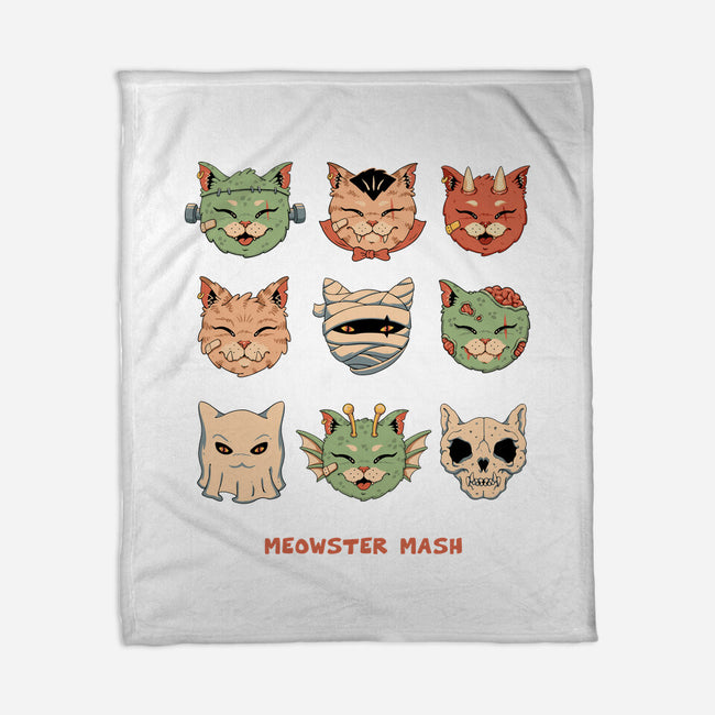 Meowster Mash-None-Fleece-Blanket-vp021