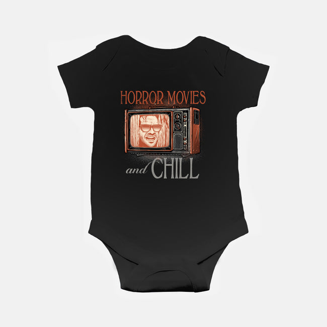 Horror Movies And Chill-Baby-Basic-Onesie-glitchygorilla