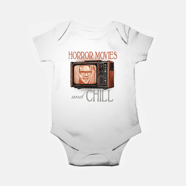 Horror Movies And Chill-Baby-Basic-Onesie-glitchygorilla