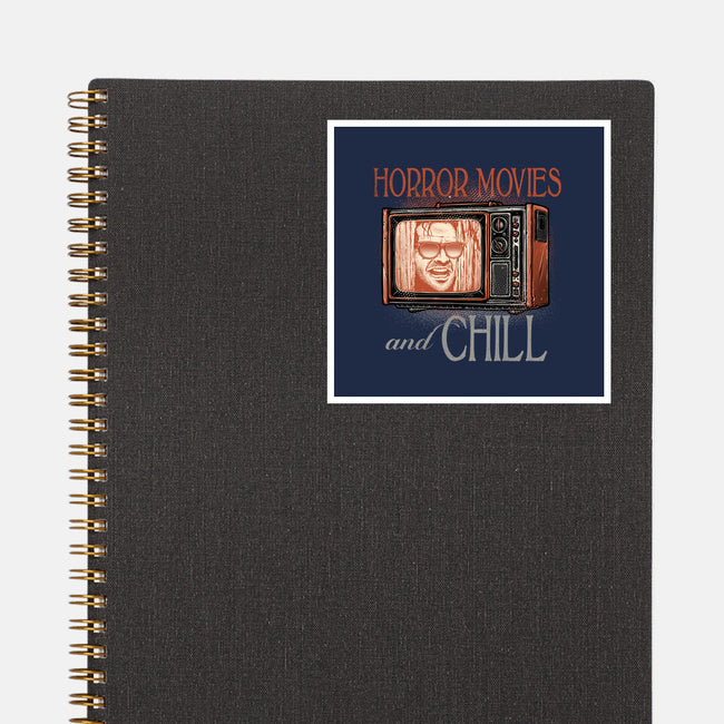 Horror Movies And Chill-None-Glossy-Sticker-glitchygorilla