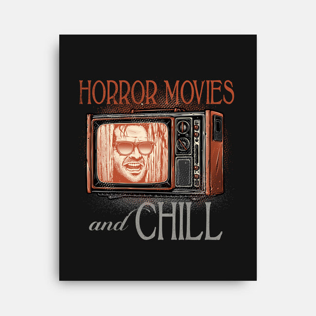 Horror Movies And Chill-None-Stretched-Canvas-glitchygorilla