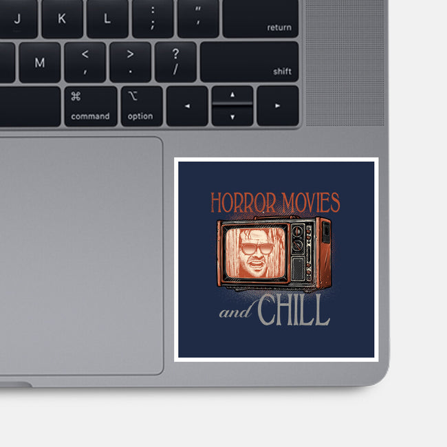 Horror Movies And Chill-None-Glossy-Sticker-glitchygorilla
