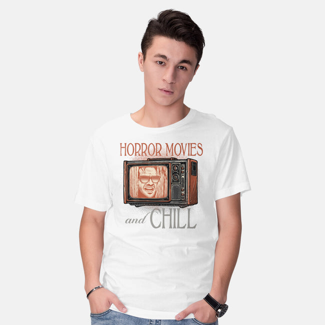 Horror Movies And Chill-Mens-Basic-Tee-glitchygorilla