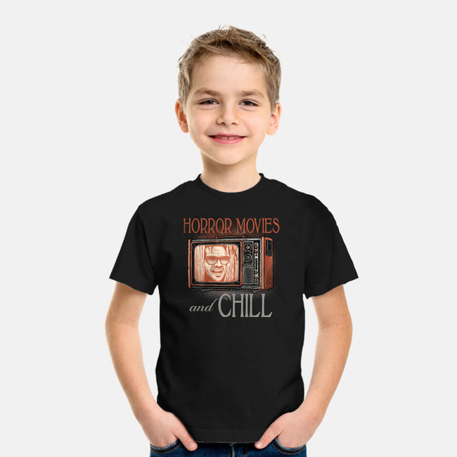Horror Movies And Chill-Youth-Basic-Tee-glitchygorilla