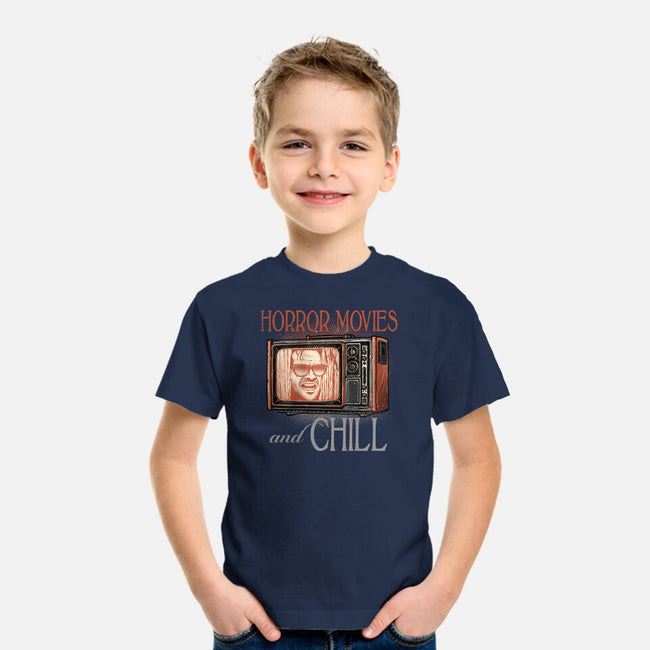 Horror Movies And Chill-Youth-Basic-Tee-glitchygorilla