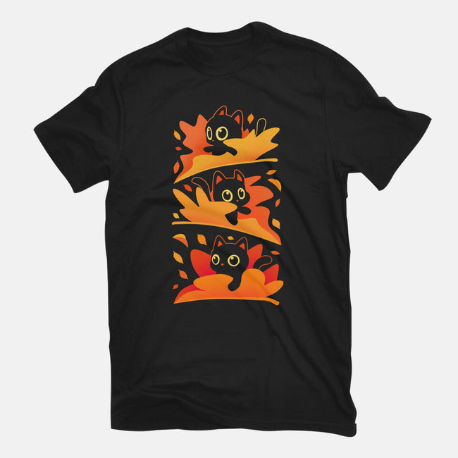 Flying Autumn Kittens-Unisex-Basic-Tee-erion_designs