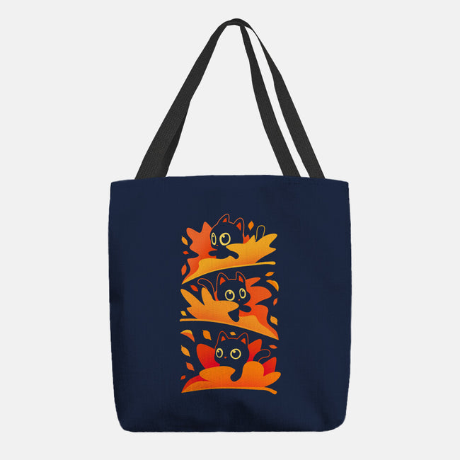 Flying Autumn Kittens-None-Basic Tote-Bag-erion_designs