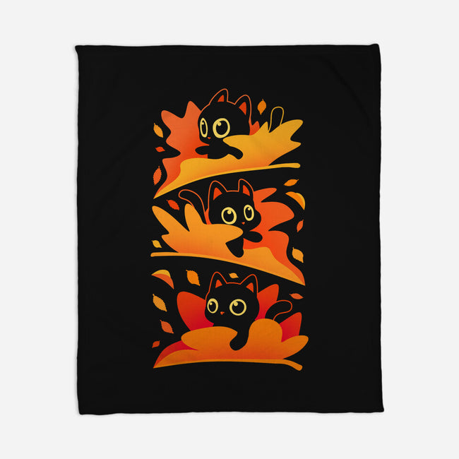 Flying Autumn Kittens-None-Fleece-Blanket-erion_designs