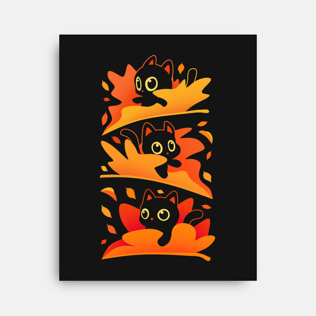 Flying Autumn Kittens-None-Stretched-Canvas-erion_designs