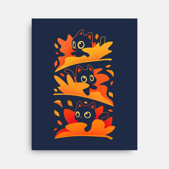 Flying Autumn Kittens-None-Stretched-Canvas-erion_designs