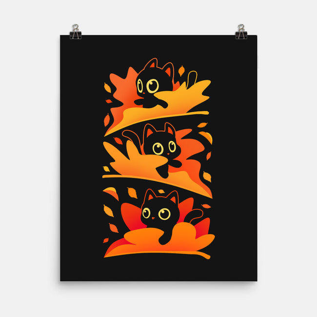 Flying Autumn Kittens-None-Matte-Poster-erion_designs